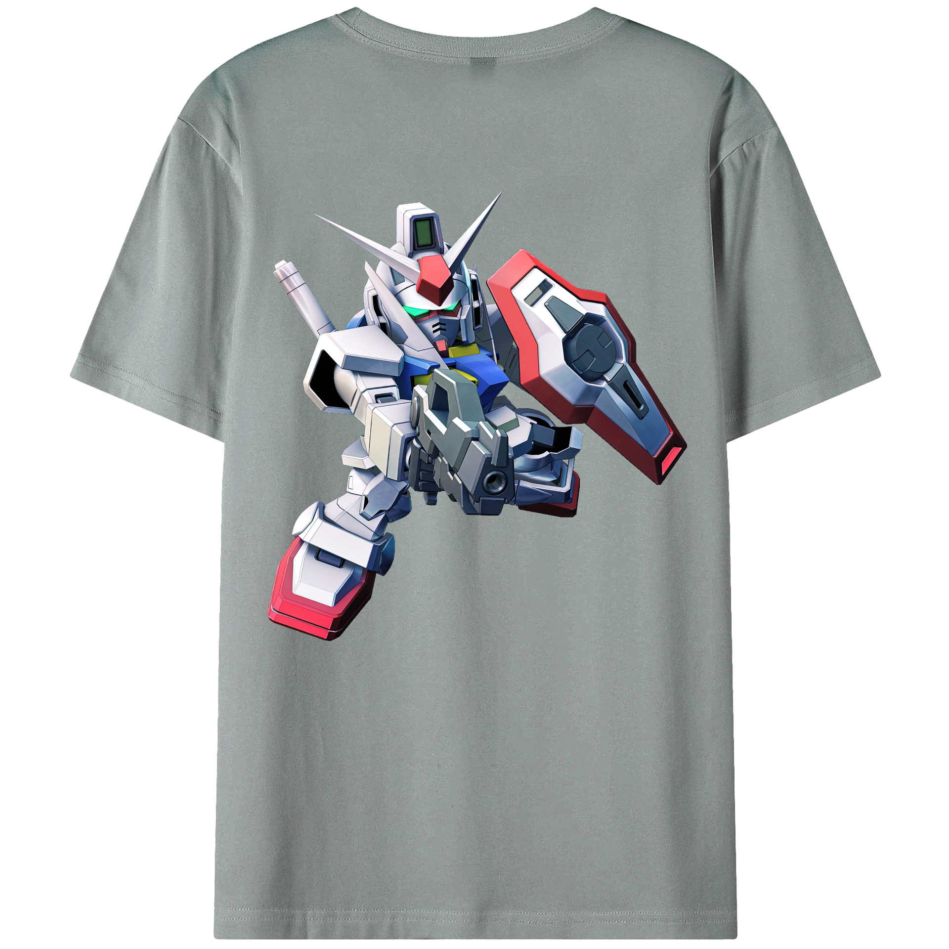（画像用） 機動戦士ガンダム Mobile Suit Gundam 綿100％ メンズ半袖Tシャツ（バックプリント） 通気性